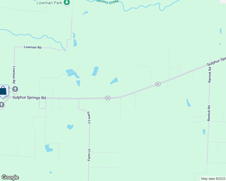 map of restaurants, bars, coffee shops, grocery stores, and more near 8455 Sulphur Springs Road in Pine Bluff