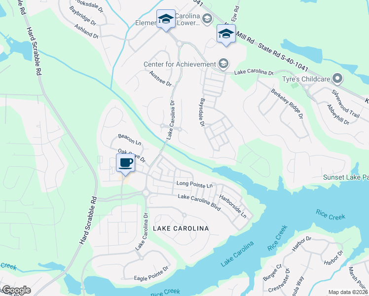 map of restaurants, bars, coffee shops, grocery stores, and more near 102 Waterton Way in Columbia