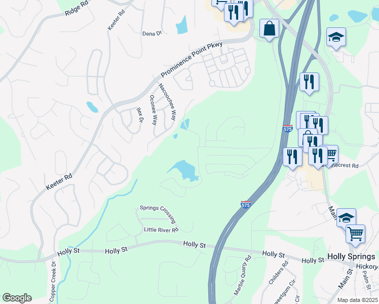 map of restaurants, bars, coffee shops, grocery stores, and more near 3100 Hidden Valley Drive in Canton