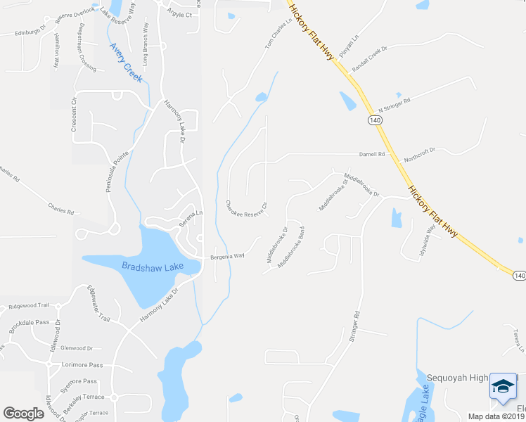 map of restaurants, bars, coffee shops, grocery stores, and more near 608 Darnell Road in Canton
