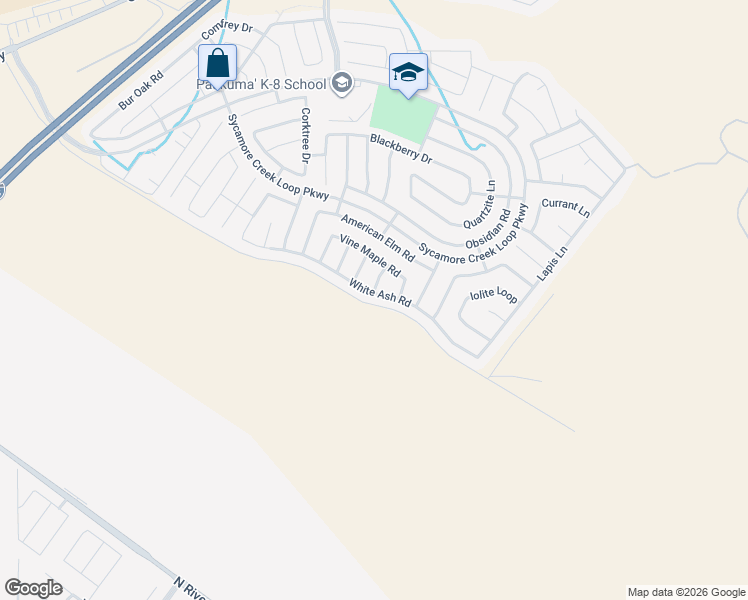 map of restaurants, bars, coffee shops, grocery stores, and more near 3841 White Ash Road in San Bernardino