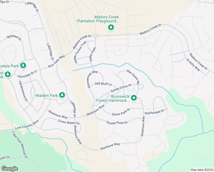 map of restaurants, bars, coffee shops, grocery stores, and more near 1329 Still Bluff Lane in Leland