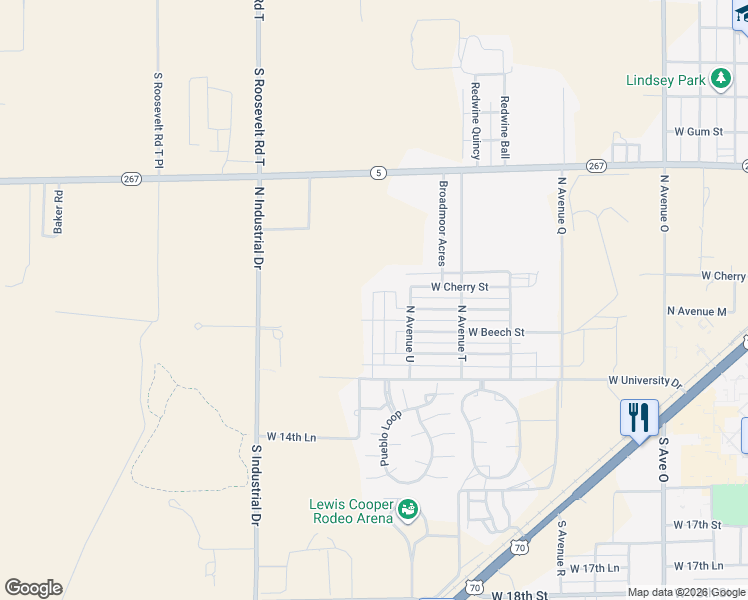 map of restaurants, bars, coffee shops, grocery stores, and more near 2204 Boxwood Circle in Portales