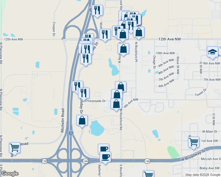 map of restaurants, bars, coffee shops, grocery stores, and more near 2515 Westwood Lane in Ardmore