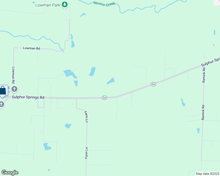 map of restaurants, bars, coffee shops, grocery stores, and more near 8455 Sulphur Springs Road in Pine Bluff