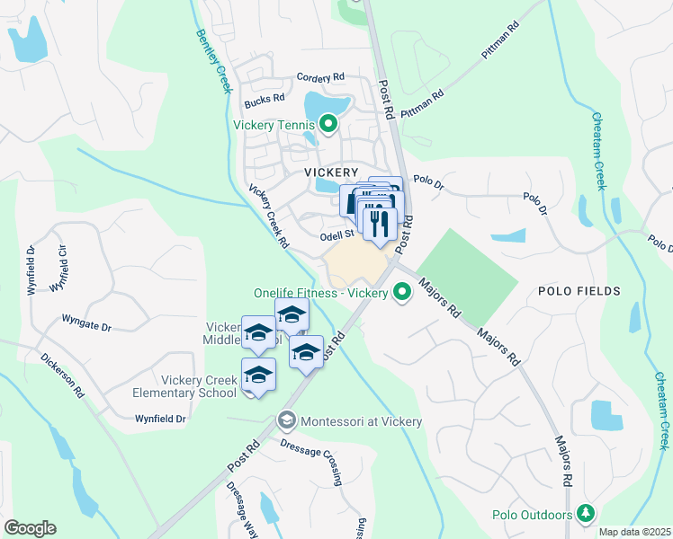 map of restaurants, bars, coffee shops, grocery stores, and more near 5968 Bond Street in Cumming