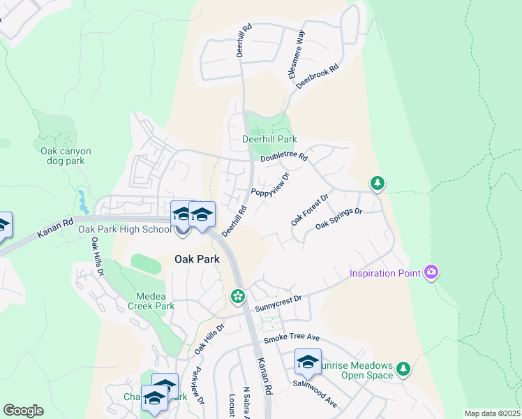 map of restaurants, bars, coffee shops, grocery stores, and more near 950 Quarterhorse Lane in Oak Park
