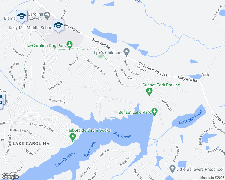 map of restaurants, bars, coffee shops, grocery stores, and more near 237 Berkeley Ridge Drive in Columbia