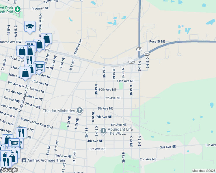 map of restaurants, bars, coffee shops, grocery stores, and more near 1117 10th Avenue Northeast in Ardmore