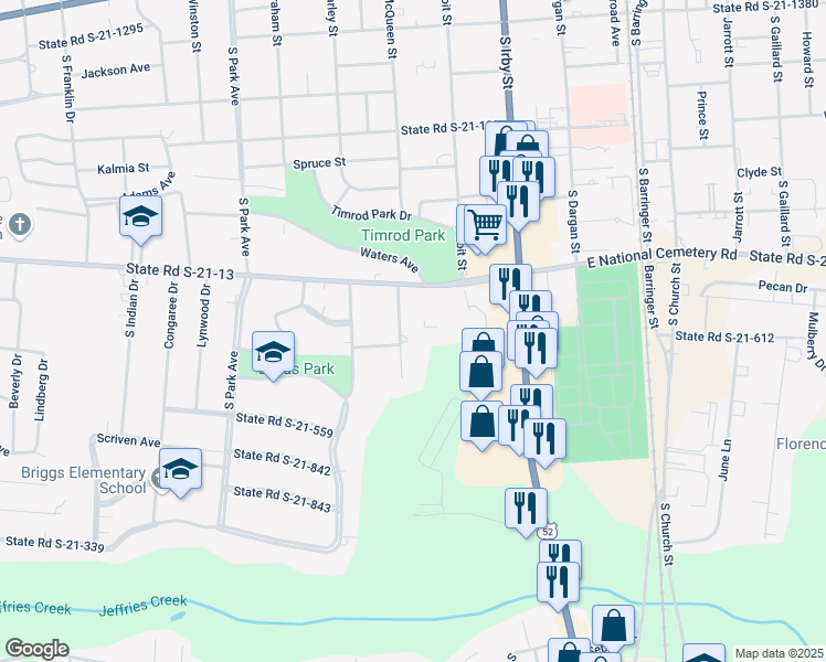 map of restaurants, bars, coffee shops, grocery stores, and more near 820 Mohawk Drive in Florence