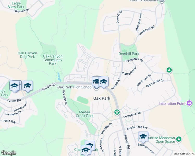 map of restaurants, bars, coffee shops, grocery stores, and more near 5812 Hickory Drive in Oak Park