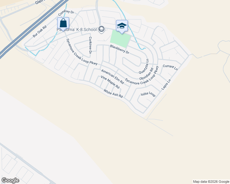 map of restaurants, bars, coffee shops, grocery stores, and more near 3850 White Ash Road in San Bernardino