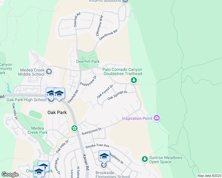 map of restaurants, bars, coffee shops, grocery stores, and more near 785 Oak Branch Drive in Oak Park