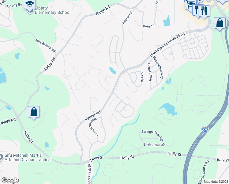 map of restaurants, bars, coffee shops, grocery stores, and more near 100 Village Drive in Canton