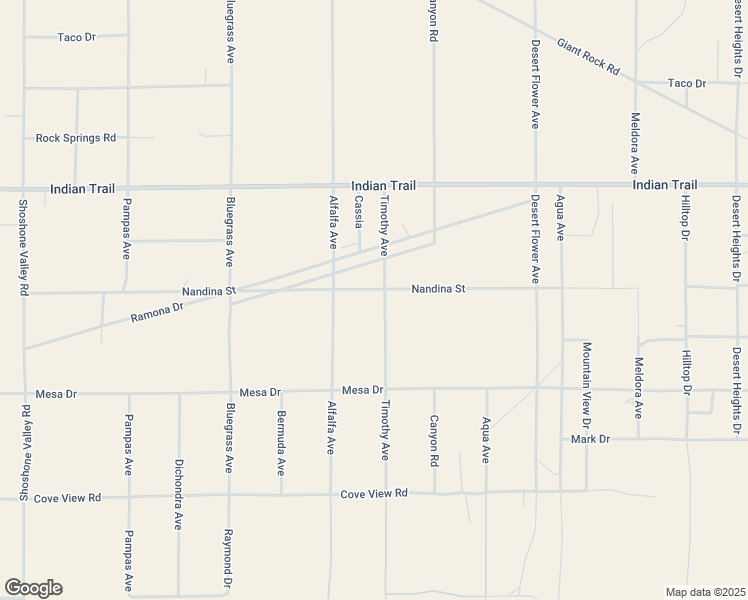 map of restaurants, bars, coffee shops, grocery stores, and more near 70373 Nandina Street in Twentynine Palms