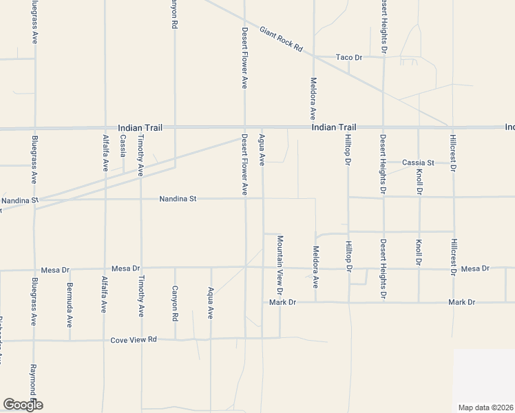 map of restaurants, bars, coffee shops, grocery stores, and more near 3904 Agua Avenue in Twentynine Palms