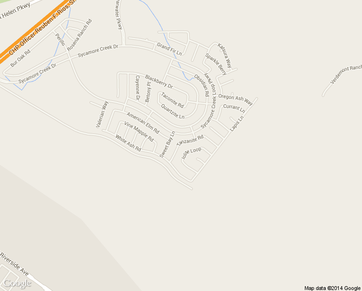 map of restaurants, bars, coffee shops, grocery stores, and more near 18011 Tanzanite Road in San Bernardino