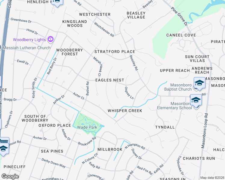 map of restaurants, bars, coffee shops, grocery stores, and more near 3423 Sparrow Hawk Ct in Wilmington