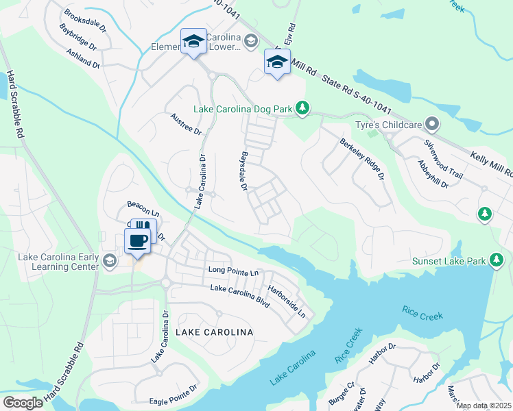 map of restaurants, bars, coffee shops, grocery stores, and more near 217 Baysdale Drive in Columbia