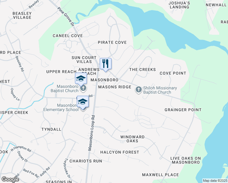 map of restaurants, bars, coffee shops, grocery stores, and more near 7009 Orchard Trce in Wilmington