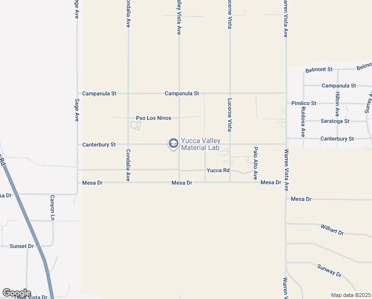 map of restaurants, bars, coffee shops, grocery stores, and more near 3925 Valley Vista Avenue in Yucca Valley