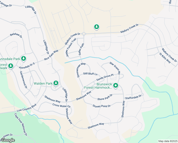 map of restaurants, bars, coffee shops, grocery stores, and more near Simmerman Way in Leland