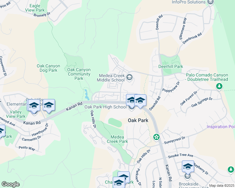 map of restaurants, bars, coffee shops, grocery stores, and more near 5629 Foxwood Drive in Oak Park