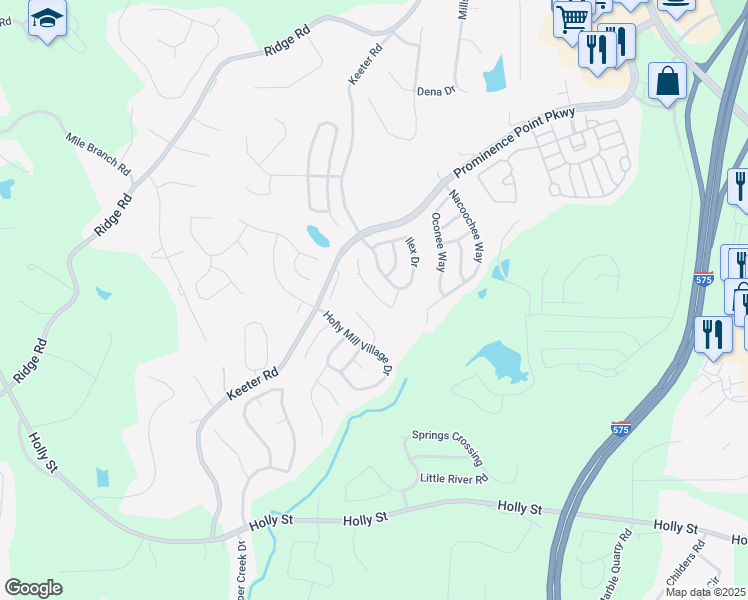 map of restaurants, bars, coffee shops, grocery stores, and more near 227 Osmanthus Way in Canton