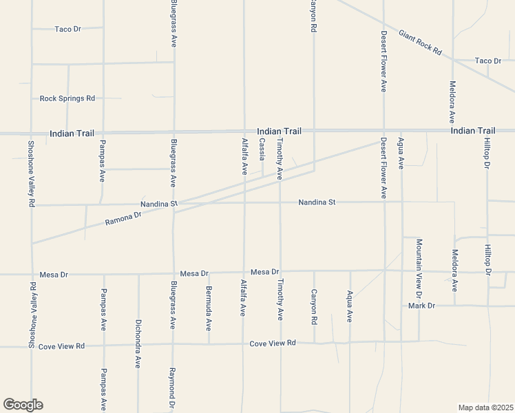 map of restaurants, bars, coffee shops, grocery stores, and more near 70373 Nandina Street in Twentynine Palms