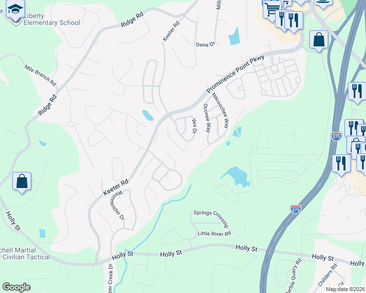 map of restaurants, bars, coffee shops, grocery stores, and more near 202 Osmanthus Way in Canton