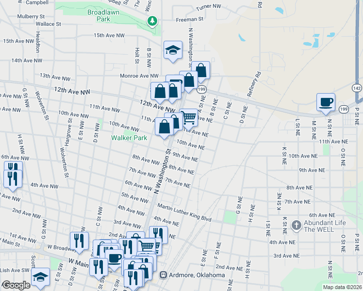 map of restaurants, bars, coffee shops, grocery stores, and more near 915 A Street Northeast in Ardmore