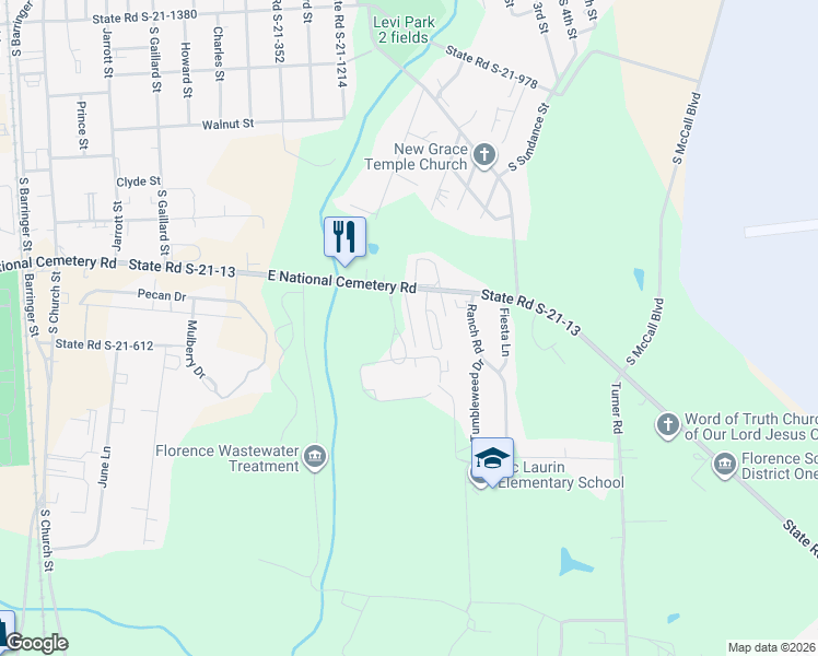 map of restaurants, bars, coffee shops, grocery stores, and more near 62 Noisy Lane in Florence