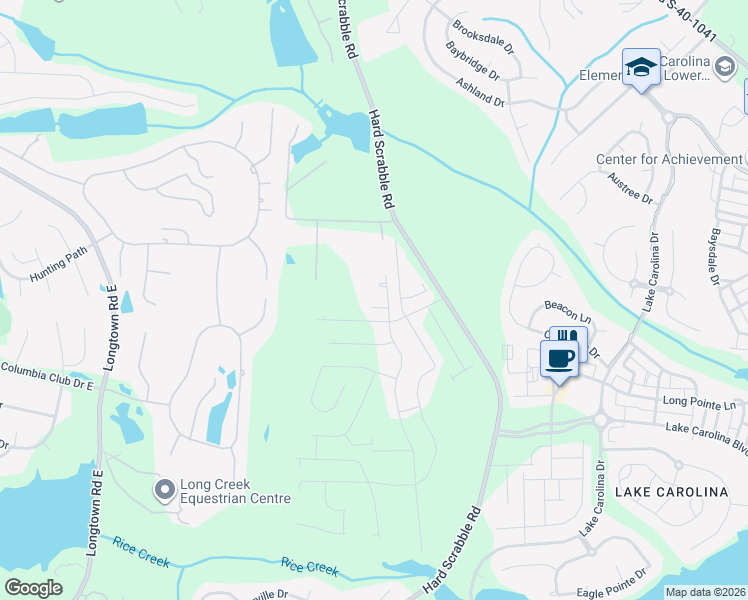 map of restaurants, bars, coffee shops, grocery stores, and more near 202 Sandfarm Trail in Blythewood