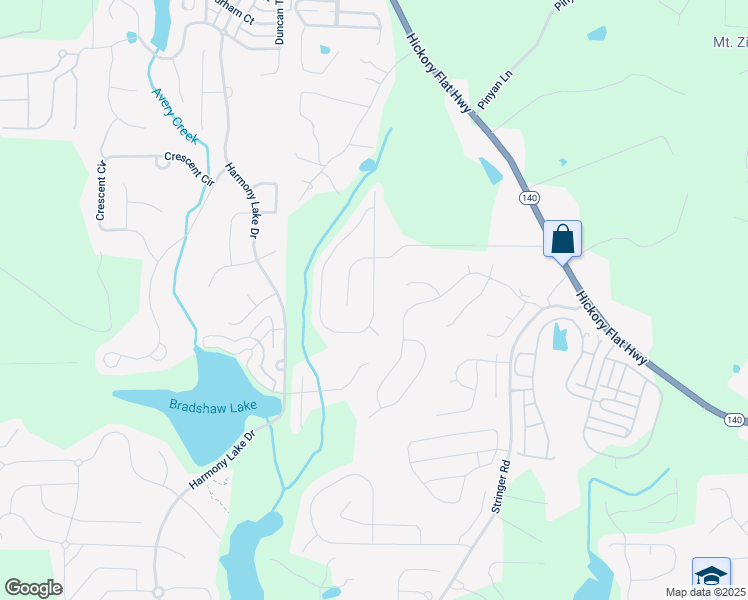 map of restaurants, bars, coffee shops, grocery stores, and more near Cherokee Reserve Circle in Canton