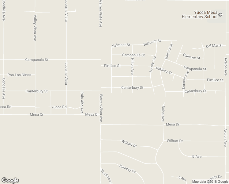 map of restaurants, bars, coffee shops, grocery stores, and more near 3893 Ruidosa Avenue in Yucca Valley