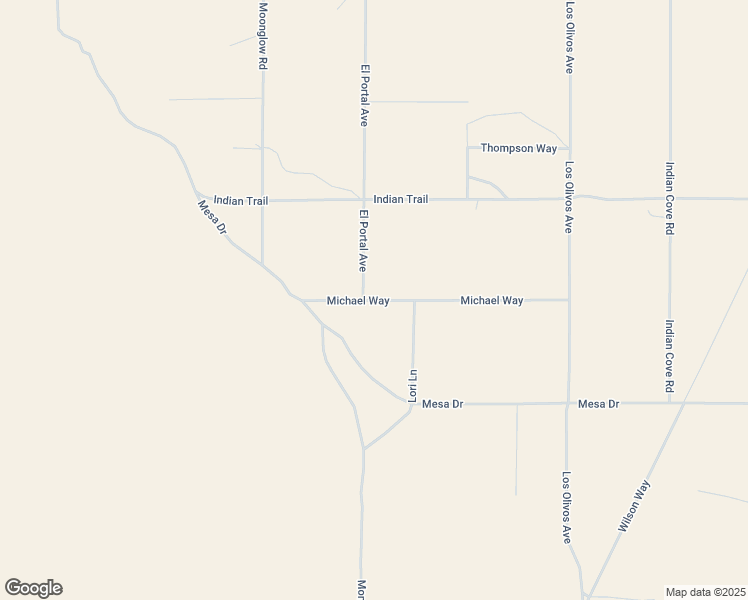 map of restaurants, bars, coffee shops, grocery stores, and more near Michael Way in Twentynine Palms