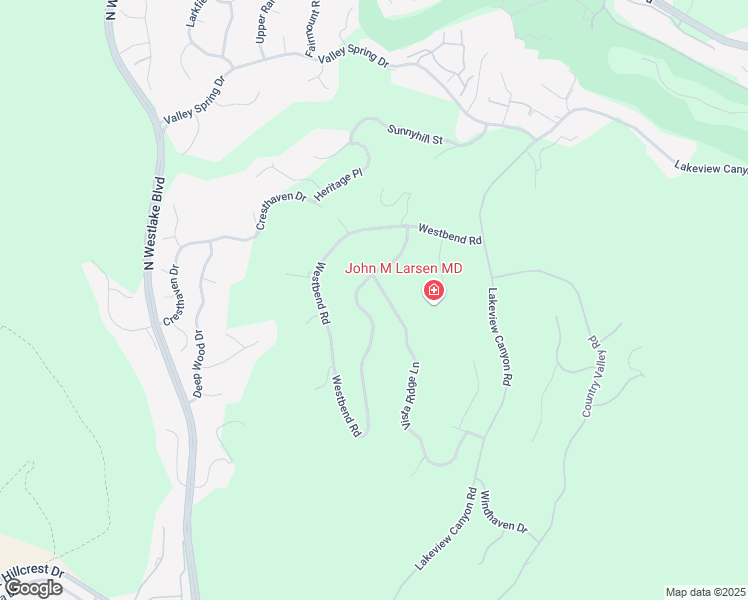 map of restaurants, bars, coffee shops, grocery stores, and more near 1090 Vista Ridge Lane in Westlake Village