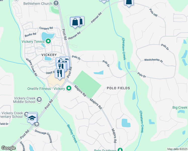 map of restaurants, bars, coffee shops, grocery stores, and more near 6170 Wellington Court in Cumming
