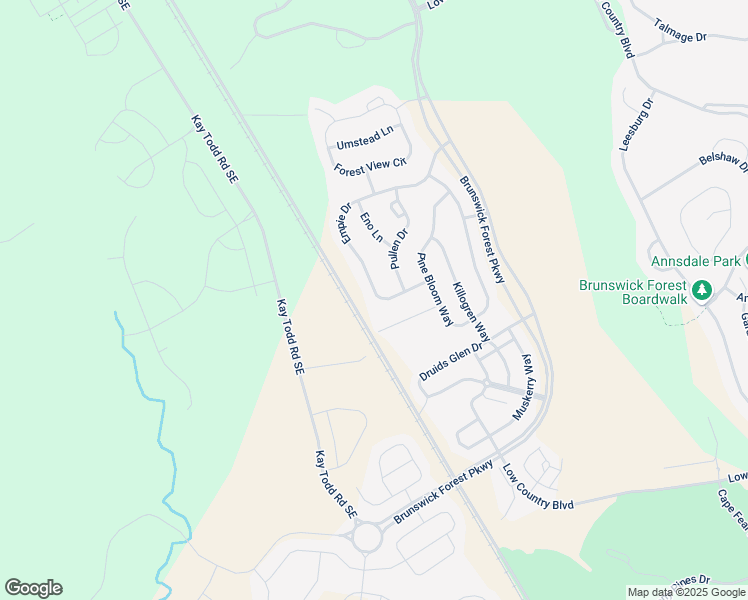 map of restaurants, bars, coffee shops, grocery stores, and more near Empie Avenue in Holly Ridge
