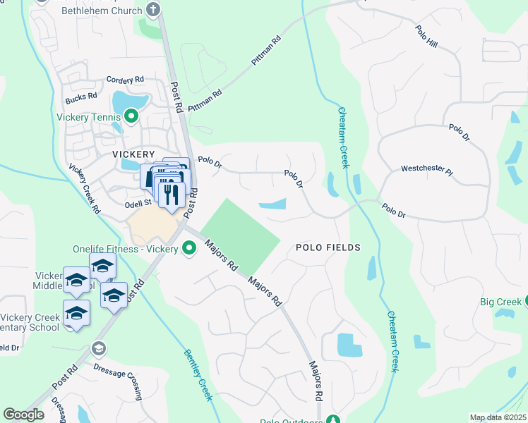 map of restaurants, bars, coffee shops, grocery stores, and more near 6170 Wellington Court in Cumming