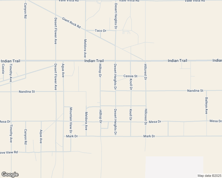 map of restaurants, bars, coffee shops, grocery stores, and more near 3888 Desert Heights Drive in Twentynine Palms