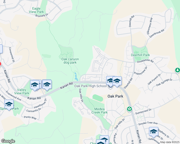 map of restaurants, bars, coffee shops, grocery stores, and more near 631 Oak Run Trail in Oak Park