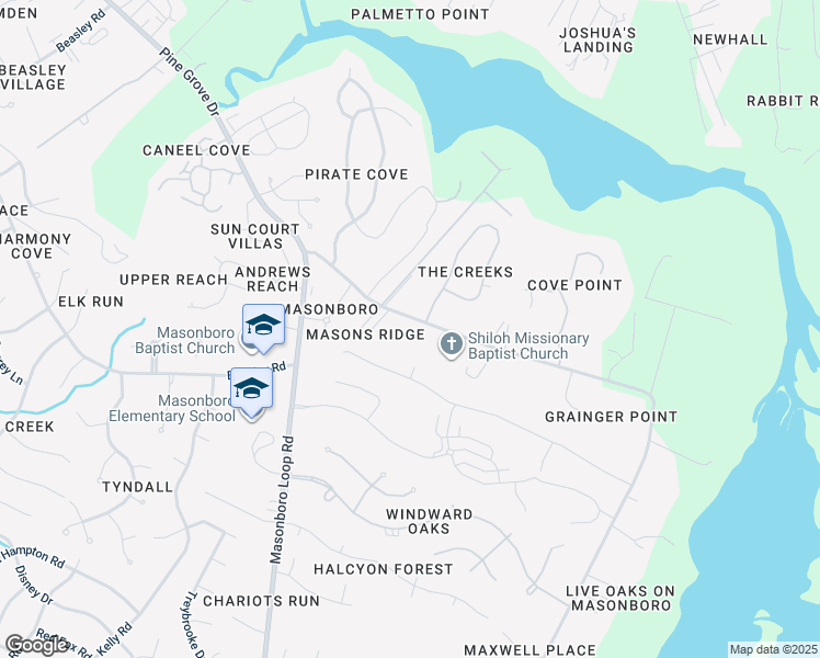 map of restaurants, bars, coffee shops, grocery stores, and more near 6932 Masonboro Sound Road in Wilmington