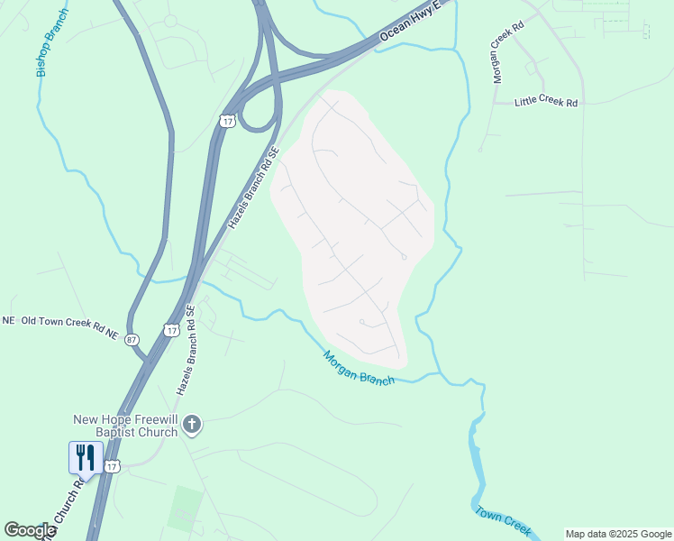 map of restaurants, bars, coffee shops, grocery stores, and more near 7399 Opal Stone Court in Leland