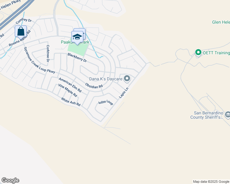 map of restaurants, bars, coffee shops, grocery stores, and more near 3982 Alpine Fir Court in San Bernardino