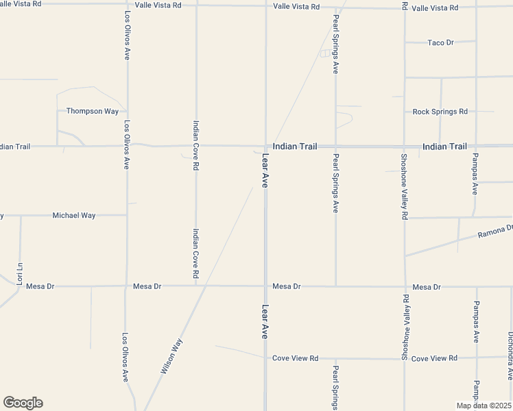 map of restaurants, bars, coffee shops, grocery stores, and more near Indian Trail in Twentynine Palms