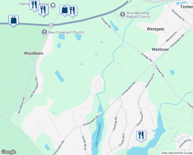 map of restaurants, bars, coffee shops, grocery stores, and more near 209 North Hill Road in Greenwood