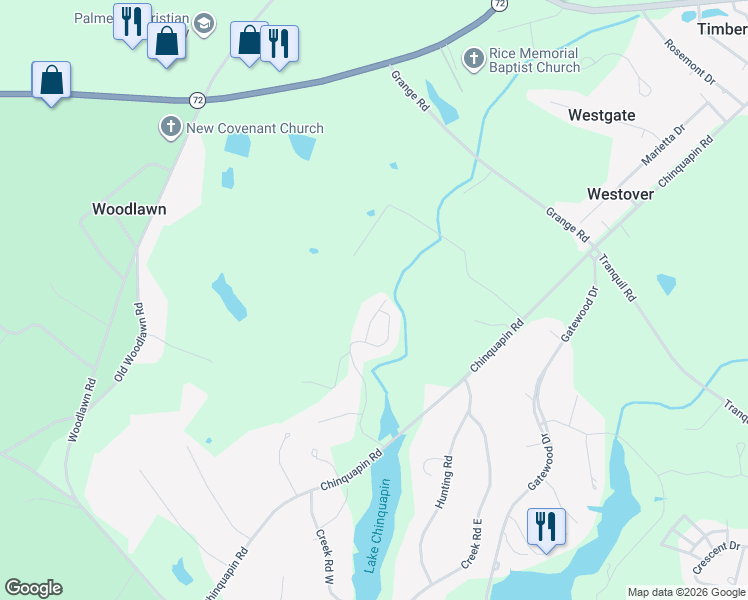 map of restaurants, bars, coffee shops, grocery stores, and more near 209 North Hill Road in Greenwood