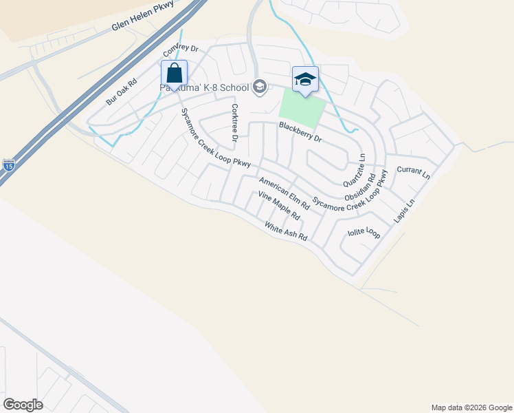 map of restaurants, bars, coffee shops, grocery stores, and more near 17948 Yellow Dock Way in San Bernardino