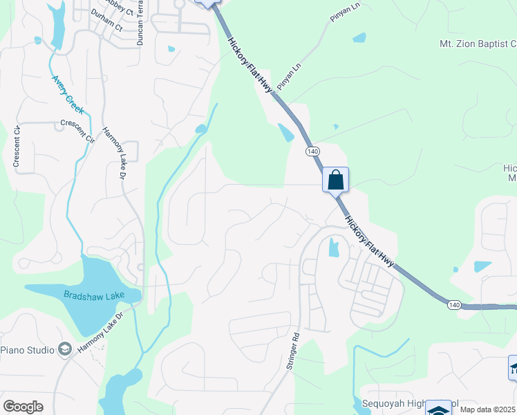 map of restaurants, bars, coffee shops, grocery stores, and more near 1024 Middlebrooke Drive in Canton